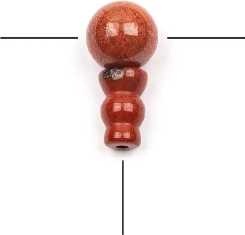 Miniatura 12 de Cherry Blossom Beads Piedra preciosa Mala Guru Bead – Turquesa africana – Tres agujeros 0.394 in redondo con torre de 0.276x0.394 in – Tres