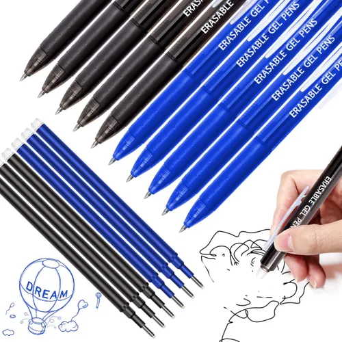 Miniatura 8 de Piochoo Bolígrafos borrables, 10 bolígrafos retráctiles de tinta de gel de colores surtidos, bolígrafos de punta fina de 0.028 in, bolígrafos
