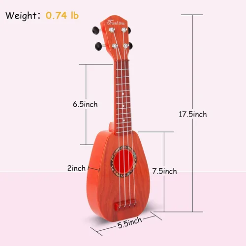 Miniatura 3 de YOLOPARK Guitarra de juguete para niños de 17 pulgadas para niñas y niños, mini guitarra ukelele con 4 cuerdas que mantienen los tonos, puede tocar
