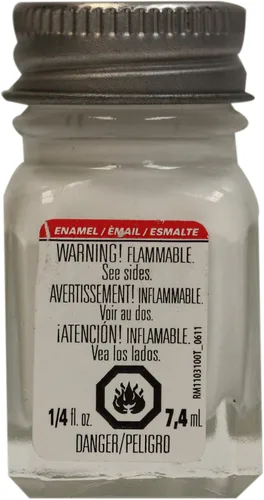 Testors Pintura de Esmalte, Blanco Mate, 1/4-Onza