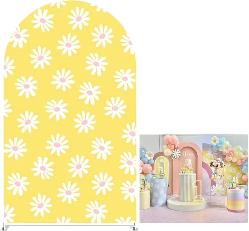 Miniatura 8 de Cubiertas de fondo arqueadas con arco iris para Groovy Party Arch Stand Covers Cumpleaños Baby Shower Cake Mantel Decoración Accesorios