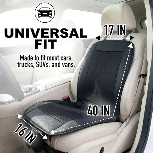 Miniatura 4 de ZONETECH Cojín de enfriamiento para asiento de auto 12V negro, temperatura ajustable, cómodo cubreasiento de auto
