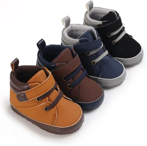 Miniatura 2 de SOFMUO Zapatos deportivos para bebés, niños y niñas, de piel sintética, antideslizantes, suela de goma suave, botines de vestir para niños pequeños