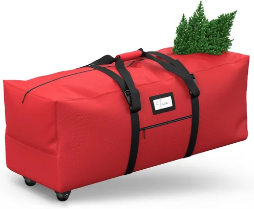 Bolsa enrollable de almacenamiento para árbol de Navidad, se adapta a árboles artificiales desmontados de hasta 7.5 pies. Contenedor extra grande