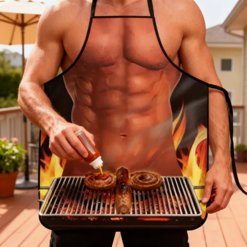 Miniatura 4 de Delantal de cocina para hornear barbacoa para adultos, divertido y lindo delantal de cocina, regalo novedoso para hombres y mujeres, disfraz