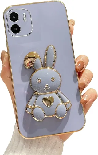 Miniatura 111 de Estuche con soporte de conejo de corazón para Xiaomi Redmi Note 10S, galvanizado suave TPU protector delgado a prueba de golpes con lindo conejito