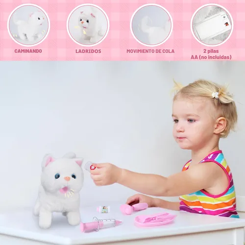 Miniatura 3 de Kit de médico para niñas, juegos de veterinarios para niños, juego de simulación con jaula para mascotas y juguete para gatitos, regalo de juego