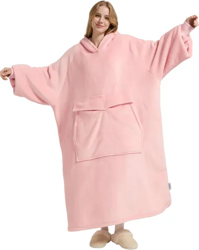 Miniatura 20 de Krifey Manta con capucha de sherpa de gran tamaño como regalo de cumpleaños para mamá, mujer, novia, hombre, acogedora sudadera con bolsillo gigante