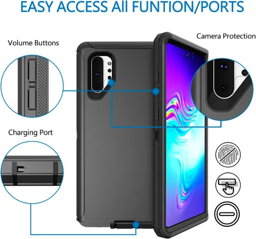 Miniatura 4 de Funda para Samsung Galaxy Note 10 5G, [grado militar] protectora a prueba de golpes, resistente funda de teléfono para Note 10 de 6.3 pulgadas
