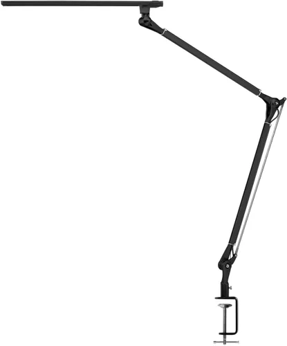 UPLIFT DESK Lámpara de escritorio LED E7 con abrazadera, 3 modos de color ajustables, luz de arquitecto negra regulable para escritorio de pie, Solo