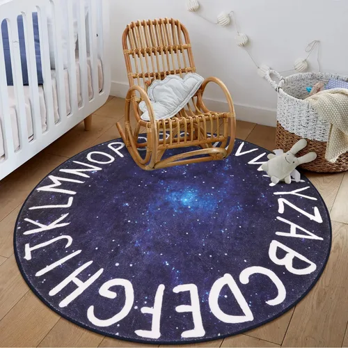 Miniatura 25 de LIVEBOX ABC Play Room - Alfombra redonda para niños, alfombra grande y colorida para guardería, alfombra de área de arcoíris para aula, alfombras