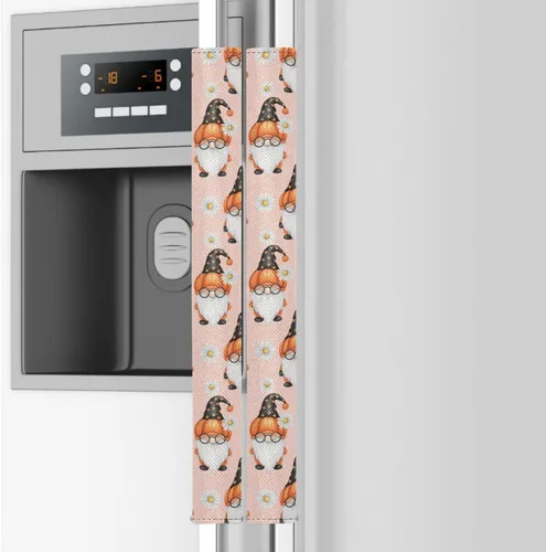 Miniatura 13 de Emelivor Juego de 2 fundas de repuesto para manija de puerta de refrigerador, color blanco calabaza otoñal, para hornos, lavavajillas, mantiene