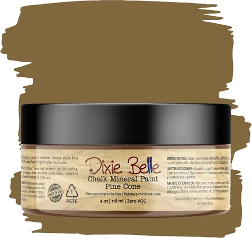 Miniatura 388 de Dixie Belle Paint Company - Pintura con acabado de tiza para muebles, color negro (Caviar), 1 galón, 128 fl oz, pintura mineral color rosa intenso