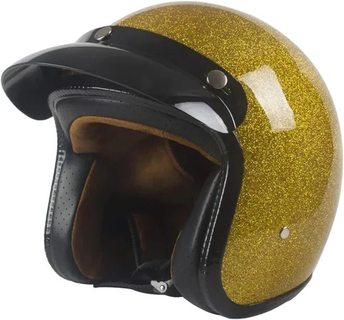 Miniatura 9 de Casco de motocicleta retro Harssidanzar 3/4 con cara abierta, estilo vintage para hombres y mujeres, aprobado por el Departamento de Transporte CU601