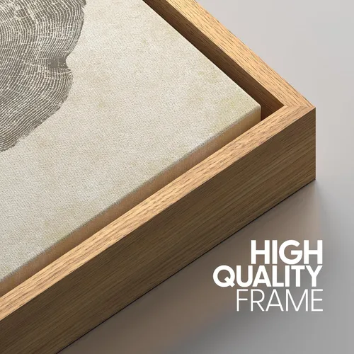 Miniatura 677 de SIGNWIN Lienzo enmarcado para pared, arte con pinceladas de flujo neutro en tonos beige abstractos, ilustraciones, arte moderno, decorativo