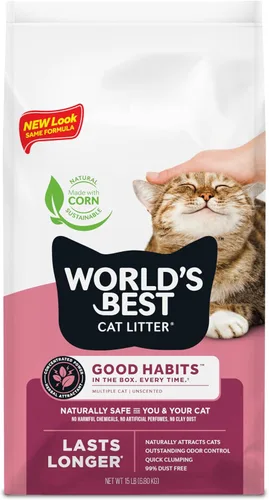 LA MEJOR ARENA PARA GATOS DEL MUNDO Good Habits Arena para gatos con atracción | Atractor natural a base de plantas | Arena multigato de maíz