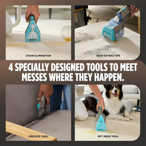 Miniatura 9 de Shark CarpetXpert HairPro con StainStriker, Limpiadora vertical de alfombras, alfombras de área y tapicería, perfecta para mascotas y eliminación