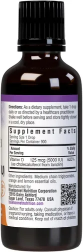 Miniatura 2 de Bluebonnet Nutrition - Gotas de vitamina D3 líquida de 5000 UI, ayuda en el crecimiento muscular y esquelético, D3, sin OMG, sin gluten, sin soja