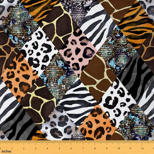 Miniatura 52 de Tela con Estampado de Leopardo por Yarda, Tela de Tapicería de Guepardo Africano Vida Silvestre para Sillas Sofá, Tela Impermeable de Piel de Animal