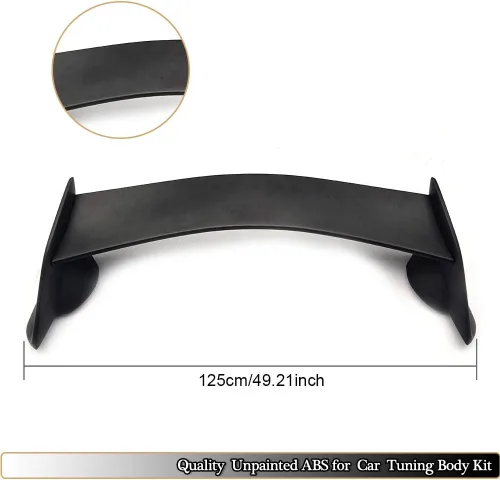 Miniatura 4 de Alerón de maletero compatible con Honda Civic 10th Sedan 2016 2017 2018, salida de fábrica, tapa trasera de ABS, color negro, borde de ala alto