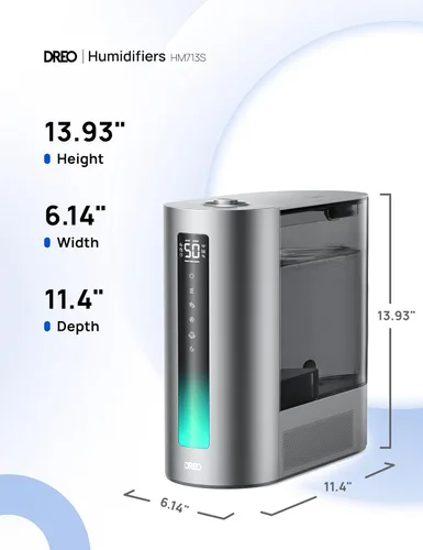Miniatura 8 de Dreo - Humidificador de 6L para dormitorio, vapor cálido y frío inteligente para habitación grande, tiempo de funcionamiento silencioso de 60 horas