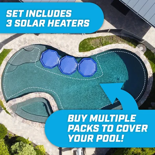 Miniatura 2 de GoFloats V2 - Calentadores solares inflables para piscina para calefacción y aislamiento de piscinas asequibles, paquete de 3