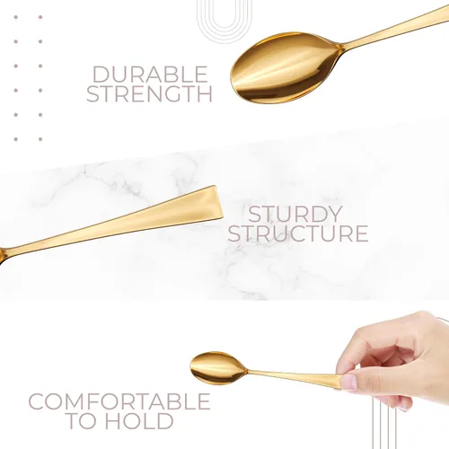 Miniatura 4 de Exquisite Minicucharas para Postres - Paquete de 200 Minicucharas de Oro para Postres – Desechables de 11.4 cm de Plástico para Aperitivos, Aspecto