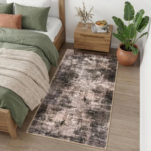 Miniatura 1109 de IOHOUZE Alfombra abstracta lavable de 3 x 12 pies para pasillos, antideslizante para cocina, camino de entrada de lana sintética para interiores