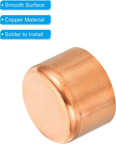 Miniatura 4 de PATIKIL Tapa de tubo de cobre ID de 1.382 in (1,38 pulgadas), tapa de ajuste de cobre, conexión de soldadura para fontanería, climatización y aire