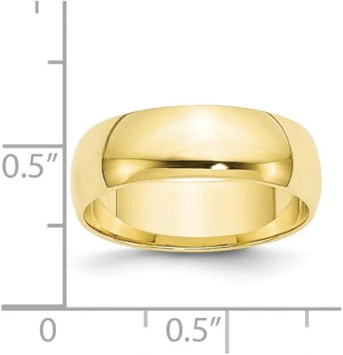 Miniatura 3 de Anillo de boda de oro amarillo de 10 quilates de 0.236in liso clásico de cúpula