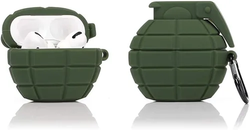 Miniatura 2 de Funda de silicona compatible con Apple Airpods Pro & Pro, divertida funda [diseño retro] (granada negro)
