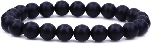 Miniatura 112 de Amandastone Pulsera elástica de cuentas redondas de 0.315 in con piedras preciosas naturales de 7 pulgadas