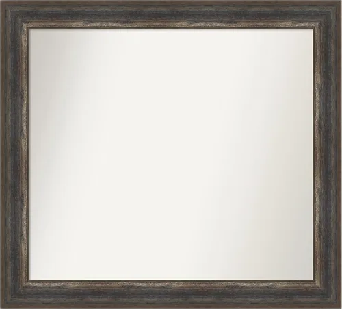 Miniatura 94 de Amanti Art Espejo de baño marrón para sobre el fregadero, 25 x 25 pulgadas, hecho a medida, espejo de tocador cuadrado marrón medio, marco de madera