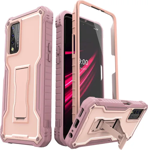 Miniatura 9 de ExoGuard Funda para T-Mobile REVVL V Plus 5G, funda de goma a prueba de golpes de cuerpo completo, protector de pantalla integrado y soporte Verde