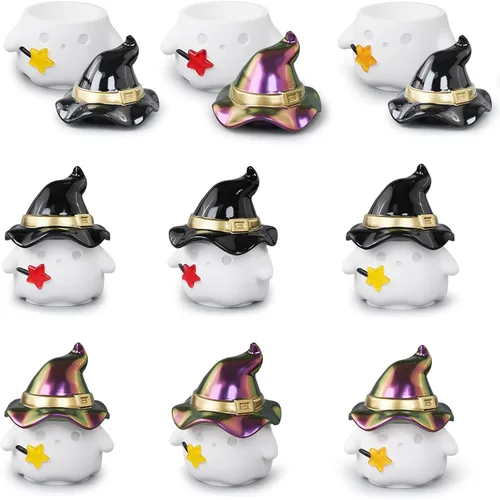 Miniatura 4 de Wehous Moldes de resina para frascos de Halloween con tapas, caja única con forma de bruja fantasma, moldes de silicona, lindo recipiente