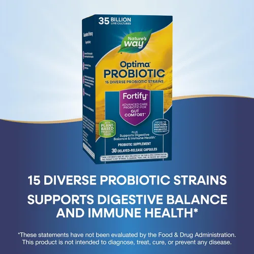 Miniatura 5 de Nature's Way Fortify Optima Probiótico para adultos, 35 mil millones de cultivos, 15 cepas, apoya el equilibrio digestivo y la salud inmunológica*