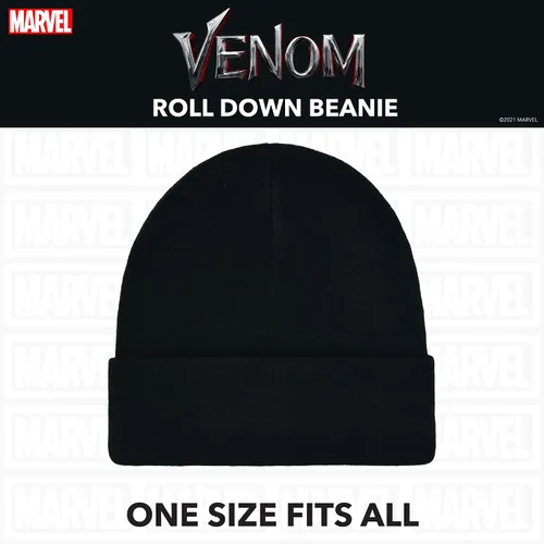 Miniatura 5 de Concept One Venom Intarsia - Gorro con puños enrollables, color negro, talla única, Negro
