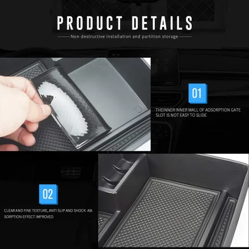 Miniatura 3 de MARCHFA Bandeja organizadora de consola central compatible con Chevy Equinox 2018, 2019, 2020, 2021, 2022, 2023, 2024, accesorios para Chevy
