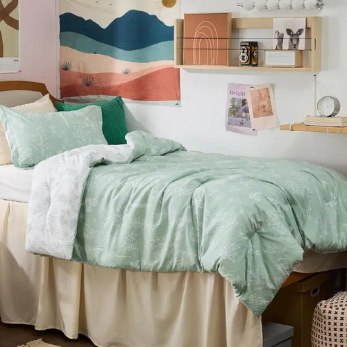 Miniatura 36 de Bedsure - Juego de edredón tamaño King, juego de ropa de cama verde salvia, 3 piezas de ropa de cama floral bonita, 1 edredón reversible suave