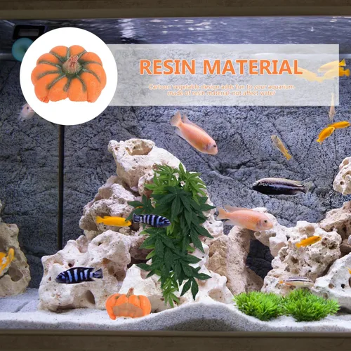 Miniatura 9 de Ipetboom Decoración de pecera de acuario Adornos de resina de dibujos animados Casa de refugio de calabaza Estatua de calabaza Estatua de cría Cueva