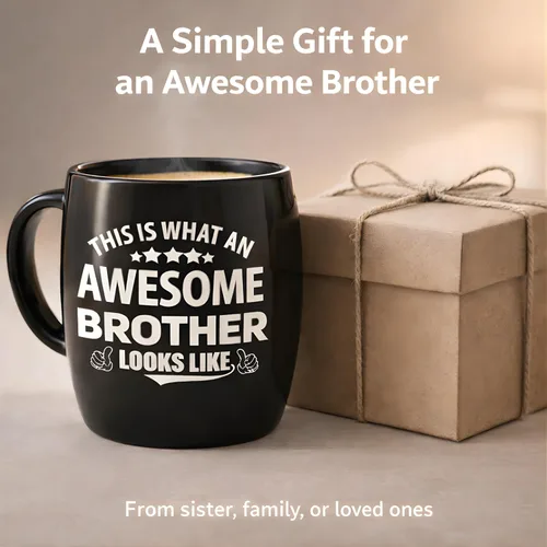 Miniatura 3 de Taza con texto en inglés "This Is What an Awesome Brother Looks Like - Taza de café divertida para hermano, 16 onzas, regalo de hermana