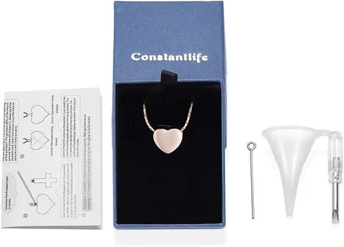 Miniatura 49 de constantlife Joyería de cremación para cenizas – Colgante de corazón conmemorativo collar de urna conmemorativa soporte para cenizas de acero