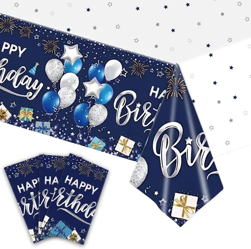 Miniatura 12 de Kesfey 3 paquetes de manteles para fiestas de fútbol 54 x 108 pulgadas, cubierta de mesa desechable impermeable de plástico con tema de fútbol