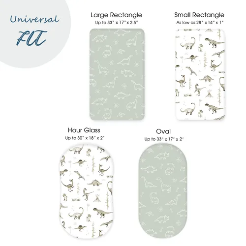 Miniatura 5 de Juego de sábanas ajustadas ultra suaves para cuna, 2 unidades, ajuste universal para cunas, cesta de moisés, colchón ovalado y rectangular, seguro