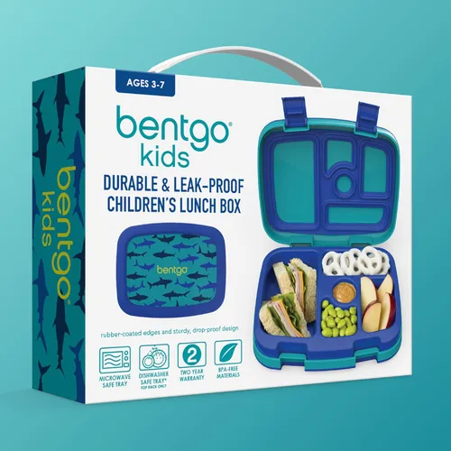 Miniatura 8 de Bentgo Kids Prints - Lonchera para niños, a prueba de derrames, con 5 compartimentos, estilo bento, tamaño de porciones ideales para edades de 3 a 7