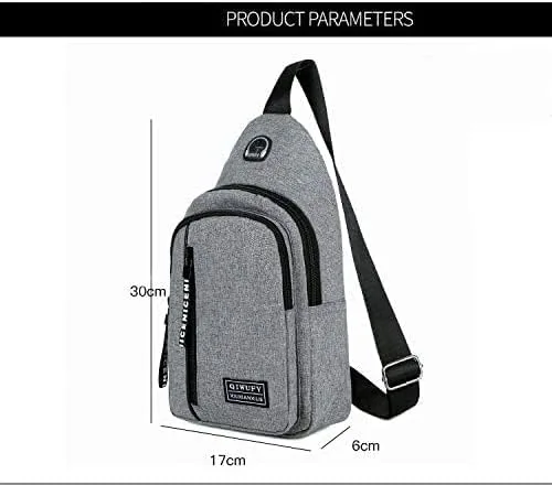 Miniatura 5 de YERCHIC Bolso bandolera pequeño cruzado en el pecho, hombro resistente al agua, bolsa de viaje con correa para hombres y mujeres con agujero