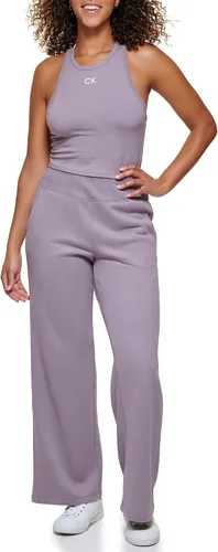 Miniatura 4 de Calvin Klein Performance Camiseta básica Calvin Klein con espalda cruzada para mujer, Lila ahumado