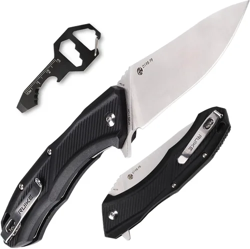 Cuchillo de bolsillo EDC Ruike para hombres, hoja grande de 3.86 pulgadas, acero inoxidable 8Cr13, bloqueo de forro, cuchillos plegables tácticos