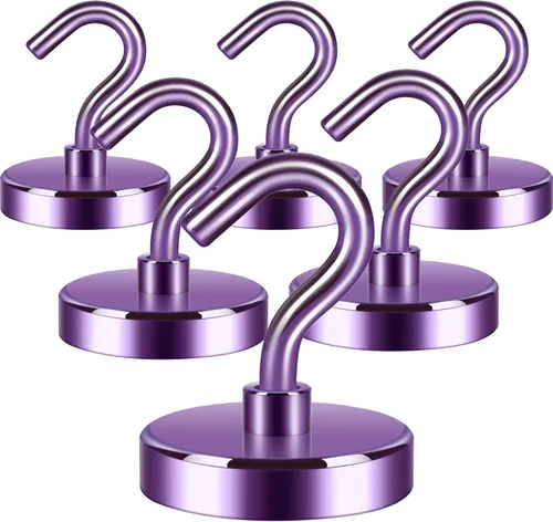 Miniatura 15 de Neosmuk Ganchos magnéticos extrafuertes con resistencia de más de 27 lbs, con imanes de tierras raras resistentes para refrigerador, crucero, Bronce
