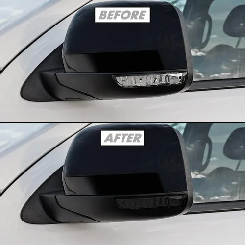 SlickMod Tinte de humo de vinilo precortado para espejo lateral Dodge Durango 2011-2023 (20% humo oscuro, 4. señal de giro de espejo)
